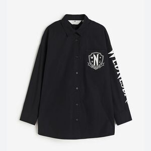 H&M Girls Black & White Button Down Shirt(Size 9-10yrs)